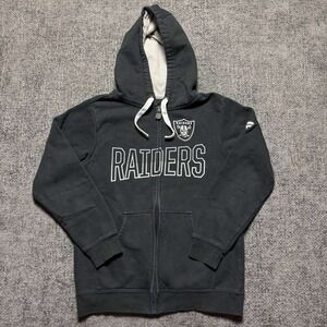 Fanatics NFL Raiders Hoodie Mens XL Black Full Zip Graphic Sweatshirt NFL Shield